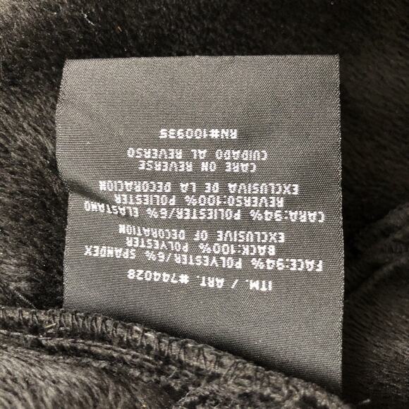 DOUBLE DIAMOND Jacket Women's Sz S Black Floral SOFT Fleece Lined Full Zip Mock - Picture 8 of 16